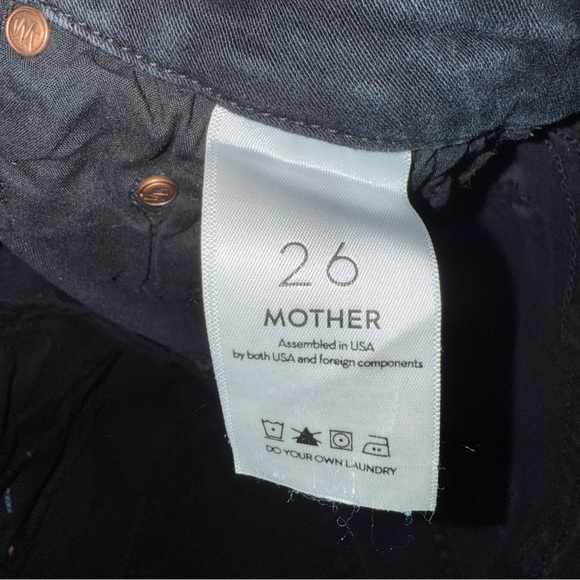MOTHER Denim Jeans Looker Ankle Fray Black Wash size 26 - Picture 5 of 7